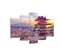Impression sur Toile 150x100cm Tableaux Image Photo Fuji Choreito Pagode