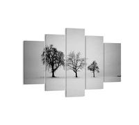 Impression sur Toile 150x100cm Tableaux Image Photo Hiver Arbres Neige