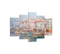 Impression sur Toile 150x100cm Tableaux Image Photo Île Bateaux Port Decoration