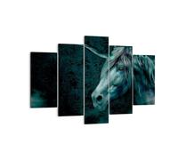 Impression sur Toile 150x100cm Tableaux Image Photo Infographie cheval corne