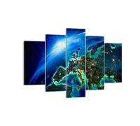 Impression sur Toile 150x100cm Tableaux Image Photo Nuit espace monde vue
