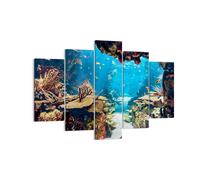 Impression sur Toile 150x100cm Tableaux Image Photo Océan Récif Poissons Corail