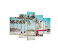 Impression sur Toile 150x100cm Tableaux Image Photo Plage Miami Floride