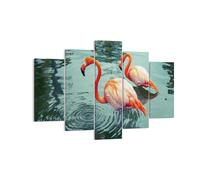 Impression sur Toile 150x100cm Tableaux Image Photo Rose Flamants Roses Eau