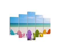 Impression sur Toile 150x100cm Tableaux Image Photo Sunbed rivage Floride Été