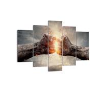 Impression sur Toile 150x100cm Tableaux Image Photo Symbole poing combat