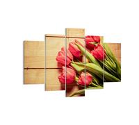 Impression sur Toile 150x100cm Tableaux Image Photo Tulipes Bouquet été jardin