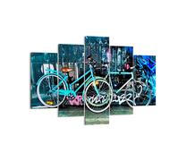 Impression sur Toile 150x100cm Tableaux Image Photo Vélos Graffiti Rue mur