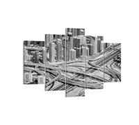 Impression sur Toile 150x100cm Tableaux Image Photo Ville Gratte-ciel Autoroute