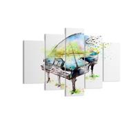 Impression sur Toile 150x100cm Tableaux Image Piano Nature Musique élégance