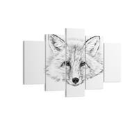 Impression sur Toile 150x100cm Tableaux Image Wolf enfants croquis illustré