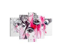 Impression sur Toile 150x100cm Tableaux Les femmes visages yeux illustration