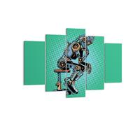 Impression sur Toile 150x100cm Tableaux Robot bande dessinée comique