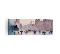 Impression sur Toile 160x50cm Tableaux Aquarelle Ville Monuments Historiques