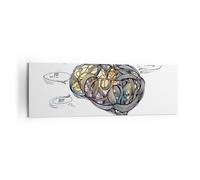 Impression sur Toile 160x50cm Tableaux Cerveau éducation expérience Illustration