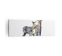 Impression sur Toile 160x50cm Tableaux Deer famille sauvagerie illustration