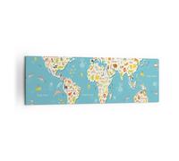 Impression sur Toile 160x50cm Tableaux géographie Globe graphique illustration