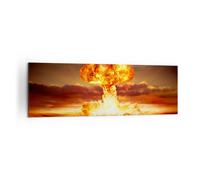 Impression sur Toile 160x50cm Tableaux Guerre bombe nu ire champignon