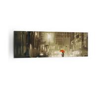 Impression sur Toile 160x50cm Tableaux Image illustration désastre Rue Pluie