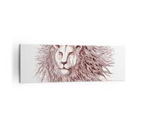 Impression sur Toile 160x50cm Tableaux Image Lion le roi la faune la fourrure