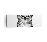 Impression sur Toile 160x50cm Tableaux Image mode conception hibou aquarelle