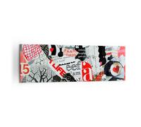 Impression sur Toile 160x50cm Tableaux Image Mots modèles coeurs le magazine
