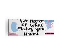 Impression sur Toile 160x50cm Tableaux Image Mots Motivation Heureux message