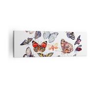Impression sur Toile 160x50cm Tableaux Image Papillons illustration ailes
