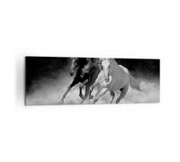 Impression sur Toile 160x50cm Tableaux Image Photo Andalouse Chevaux Galop