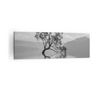Impression sur Toile 160x50cm Tableaux Image Photo Arbre Symétrie Lac Decoration