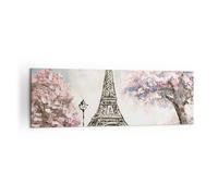 Impression sur Toile 160x50cm Tableaux Image Photo Arbres Eiffle Couple France