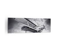 Impression sur Toile 160x50cm Tableaux Image Photo Avion An-2 Noir Et Blanc