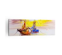 Impression sur Toile 160x50cm Tableaux Image Photo Bateaux soleil mer voyage