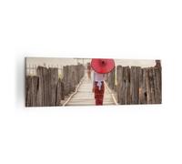 Impression sur Toile 160x50cm Tableaux Image Photo Birmanie Parapluie Pont