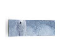 Impression sur Toile 160x50cm Tableaux Image Photo Blanc Loup Neige Decoration