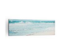 Impression sur Toile 160x50cm Tableaux Image Photo Bord Vague Eau Art Decoration