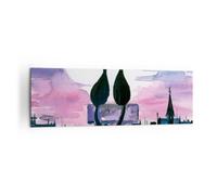 Impression sur Toile 160x50cm Tableaux Image Photo Chats toit amour animal