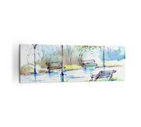 Impression sur Toile 160x50cm Tableaux Image Photo Chemin urbain parc paysage