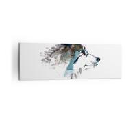 Impression sur Toile 160x50cm Tableaux Image Photo Chien illustration imaginaire