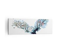 Impression sur Toile 160x50cm Tableaux Image Photo Chouette sauvage forêt vol