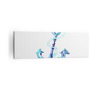Impression sur Toile 160x50cm Tableaux Image Photo corail méduses ancre corde