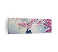 Impression sur Toile 160x50cm Tableaux Image Photo Couple Paris Arbre Decoration