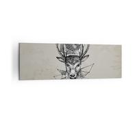 Impression sur Toile 160x50cm Tableaux Image Photo Deer bois forêt Decoration