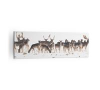 Impression sur Toile 160x50cm Tableaux Image Photo Deer hiver faune paysage