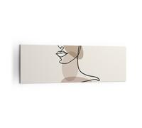 Impression sur Toile 160x50cm Tableaux Image Photo Dessin Single-Line Femme