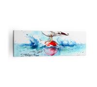 Impression sur Toile 160x50cm Tableaux Image Photo Eau poissons Mouette faim