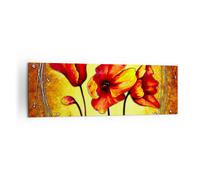 Impression sur Toile 160x50cm Tableaux Image Photo Fleurs panneaux tige lignes