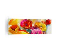 Impression sur Toile 160x50cm Tableaux Image Photo Fleurs Printemps Flore Jardin