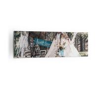 Impression sur Toile 160x50cm Tableaux Image Photo Jeunes Mariés Amour Paysage
