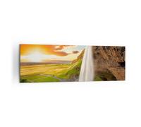 Impression sur Toile 160x50cm Tableaux Image Photo la géologie l'islande Meadow